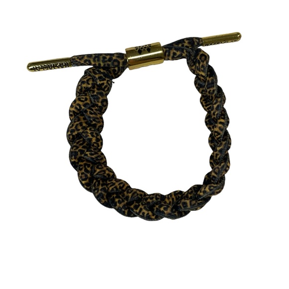 Rastaclat Leopard Cheetah Braided Shoelace Bracelet with Gold accents Unisex - Picture 6 of 7